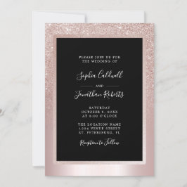 Blush Glitter Folie All in One Wedding Kaart