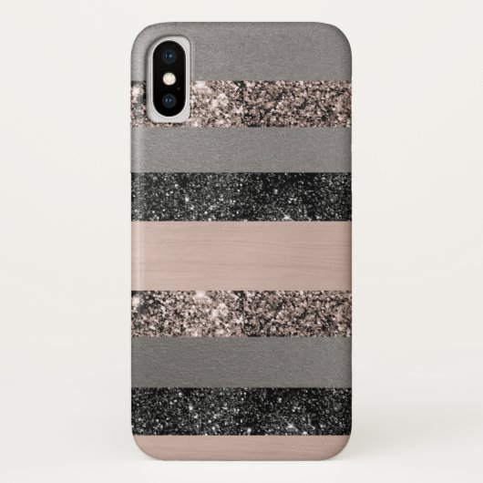 Blush Glitter Glam Strepen #1 #glanzend Case-Mate iPhone Case (Achterkant)