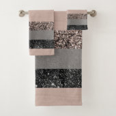 Blush Glitter Glam Stripes #1 #shiny Bad Handdoek (Insitu)