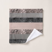 Blush Glitter Glam Stripes #1 #shiny Bad Handdoek (Wasdoekje)