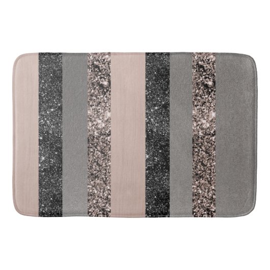 Blush Glitter Glam Stripes #1 #shiny Badmat (Voorkant)