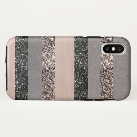 Blush Glitter Glam Stripes #1 #shiny Case-Mate iPhone Case (Achterkant (horizontaal))