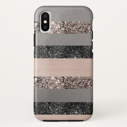 Blush Glitter Glam Stripes #1 #shiny Case-Mate iPhone Case (Achterkant)
