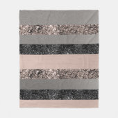 Blush Glitter Glam Stripes #1 #shiny Fleece Deken (Voorkant)