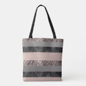 Blush Glitter Glam Stripes #1 #shiny Tote Bag (Achterkant)