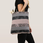 Blush Glitter Glam Stripes #1 #shiny Tote Bag (Dichtbij)