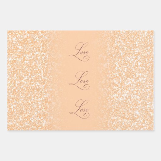 Blush Glitter Gradient Kleur FFCBA1 Inpakpapier Vel (Voorkant)