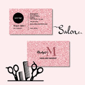 Blush Glitter hair Makeup monogram Logo Visitekaartje