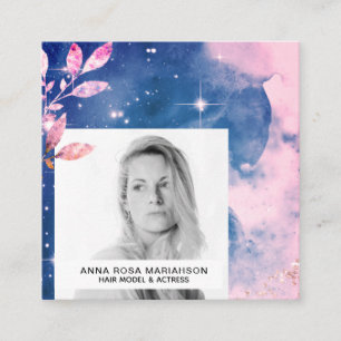 *~* Blush Glitter Hair Model Actress Stars FOTO Vierkante Visitekaartje