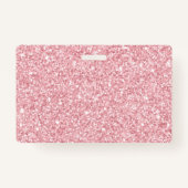 Blush Glitter hair salon elegant script photo Badge (Achterkant)