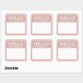 Blush Glitter Hallo mijn naam is Sticker (Vel)