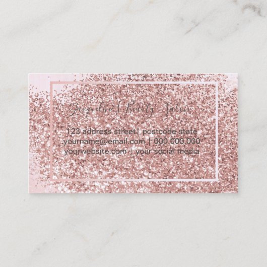 Blush Glitter Makeup Artist Afsprakenkaartje (Achterkant)