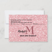 Blush Glitter Monogram Hair & Makeup Gift card (Achterkant)