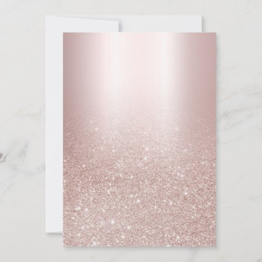 Blush Glitter Ombre 40th Birthday Party Invitation (Achterkant)
