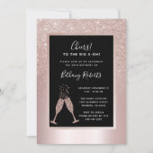 Blush Glitter Ombre 50th Birthday Party Invitation (Voorkant)
