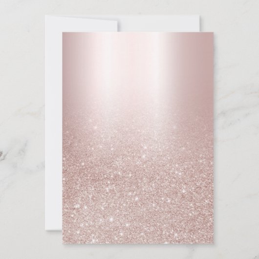 Blush Glitter Ombre 50th Birthday Party Invitation (Achterkant)
