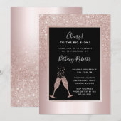 Blush Glitter Ombre 50th Birthday Party Invitation (Voorkant / Achterkant)