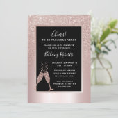 Blush Glitter Ombre 50th Birthday Party Invitation (Staand voorkant)