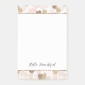 Blush Glitter Pink Cream Brown Hearts Post-it® Notes (Voorkant)