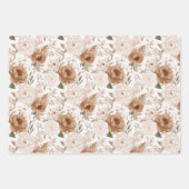 Blush Glitter Pink Cream Floral Bridal Shower Inpakpapier Vel (Voorkant 3)