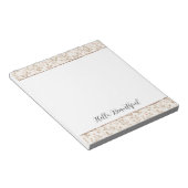 Blush Glitter Pink Cream Floral Bridal Shower Notitieblok (Schuin)