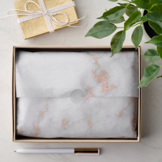 Blush Glitter Pink White Marble Modern Tissuepapier (Geschenk)