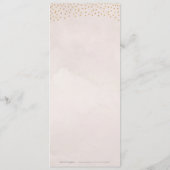 Blush glitter roos gouden kalligrafie bruiloft men menu (Achterkant)