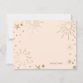Blush Glitter Stars en Fireworks Note Kaart Notitiekaartje (Achterkant)