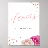 Blush Glitter Vrijgezellenfeest Favors Tafelblad T Poster (Voorkant)
