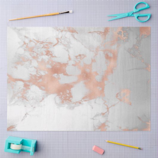 Blush Glitter White Pink Marble Modern Tissuepapier (Craft)