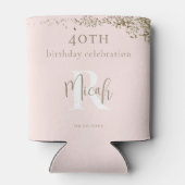 Blush & Gold 40e verjaardagsfeestje Blikjeskoeler (Achterkant)