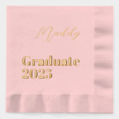 Blush & Gold Afstuderen 2025 Party servetten (Voorkant)