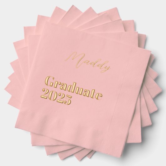 Blush & Gold Afstuderen 2025 Party servetten (Insitu (Gestapeld))