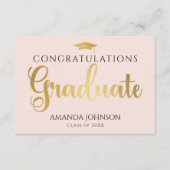 Blush Gold Afstuderen Wijsheid Afstuderen Informatiekaartje (Voorkant)