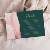 Blush Gold Agaat Emerald Green Wedding Details Informatiekaartje