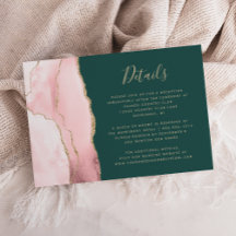 Blush Gold Agaat Emerald Green Wedding Details