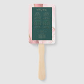 Blush Gold Agaat Emerald Green Wedding Programma Handwaaier (Achterkant)