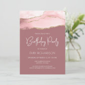 Blush Gold Agate Dusty Roos Elk jaar op zaterdag I Kaart (Staand voorkant)