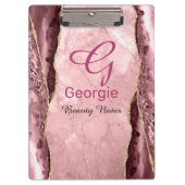 Blush & Gold Agate Klembord (Voorkant)