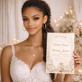Blush Gold Arch Chic Invitation Kaart