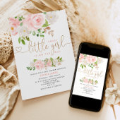 Blush gold baby shower-uitnodiging kaart