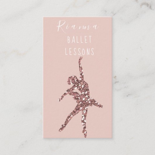 Blush & Gold Ballet Lessons Leerkrachten Sociale m Visitekaartje (Voorkant)