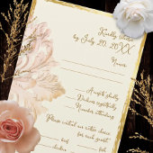 Blush Gold Baroque Vintage Elegance RSVP Kaartje