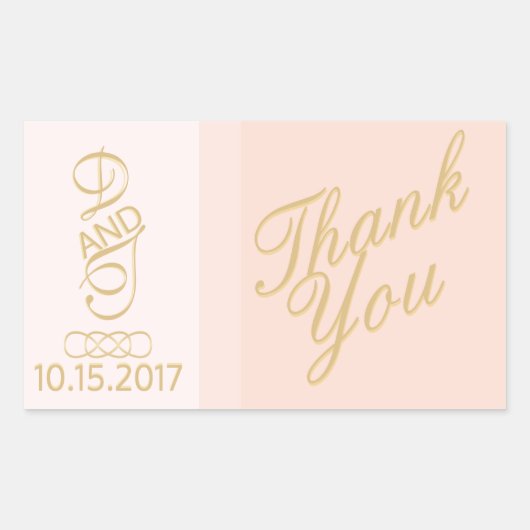 Blush Gold Bedankt Stickers (Voorkant)