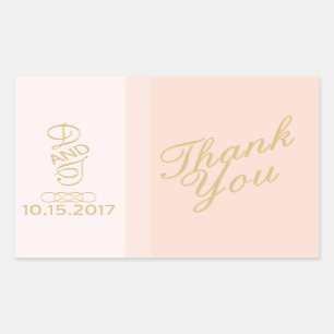 Blush Gold Bedankt Stickers