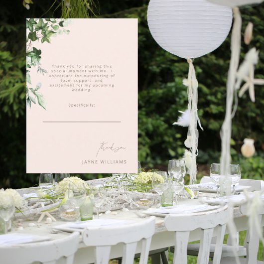 Blush & Gold Bericht Ivy Vrijgezellenfeest Bedankt Kaart