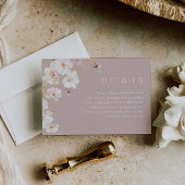 Blush & Gold betoverde stoffige roze bruiloft deta Informatiekaartje