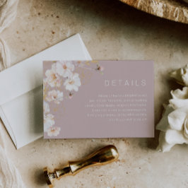 Blush & Gold betoverde stoffige roze bruiloft deta Informatiekaartje