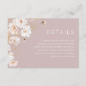 Blush & Gold betoverde stoffige roze bruiloft deta Informatiekaartje (Voorkant)