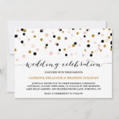 Blush, Gold & Black Confetti Stippen Moderne bruil Kaart (Voorkant)